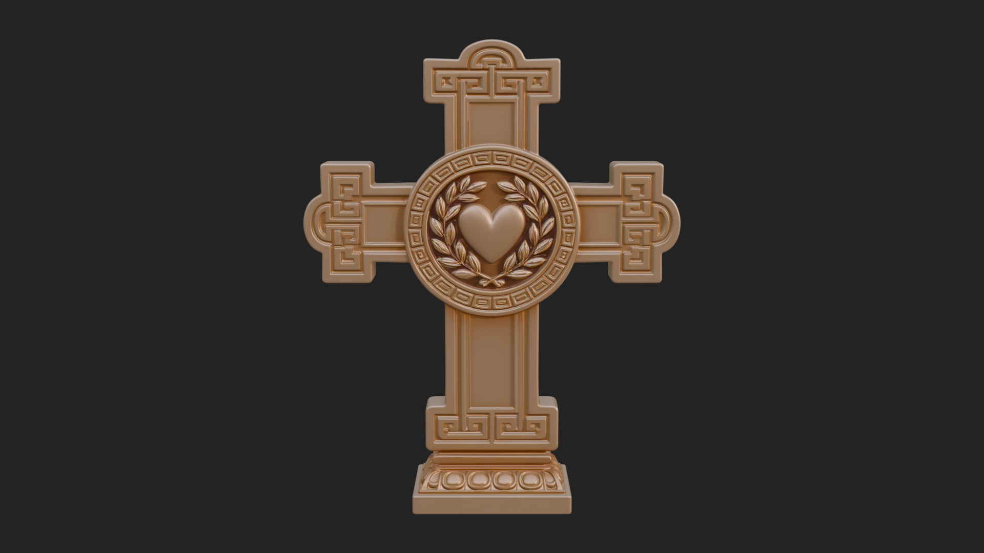 Carved Relief Wall Cross Design 394 3D Print Model 3D Model