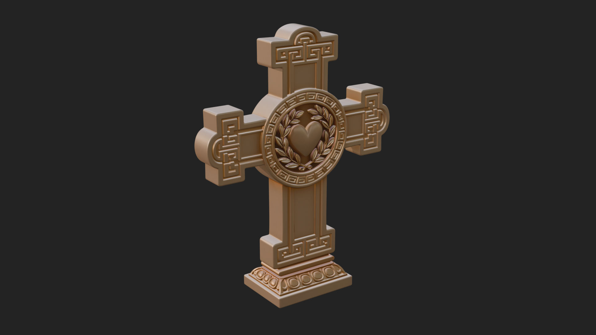Carved Relief Wall Cross Design 394 3D Print Model 3D Model