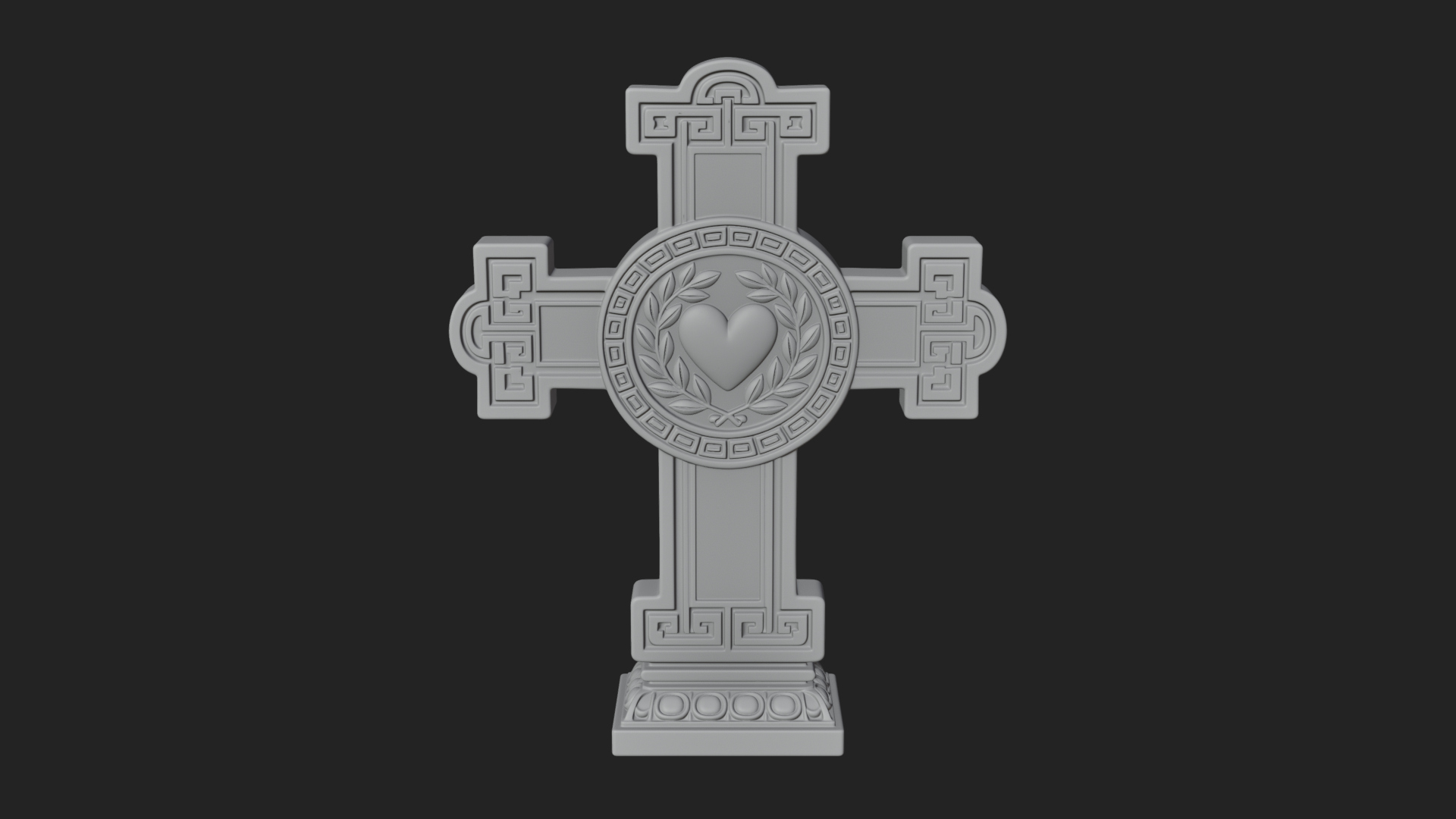 Carved Relief Wall Cross Design 394 3D Print Model 3D Model