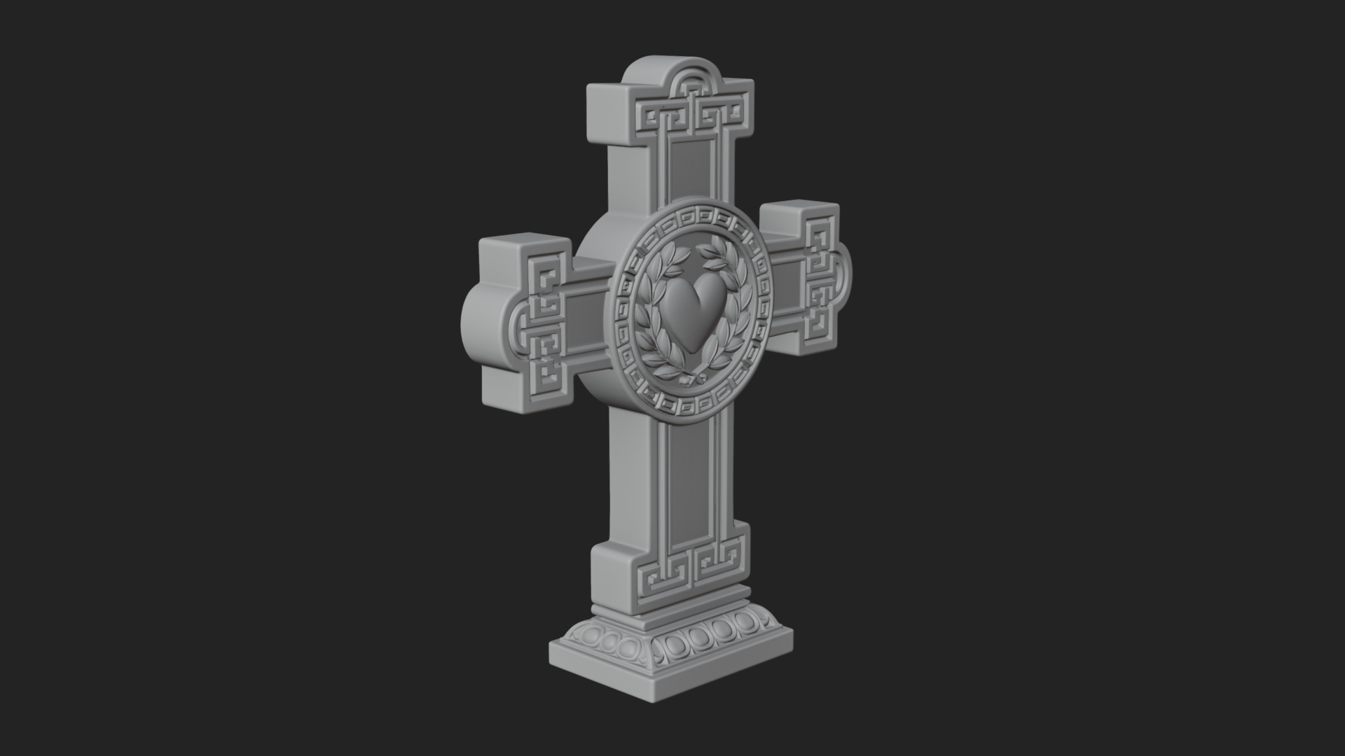 Carved Relief Wall Cross Design 394 3D Print Model 3D Model