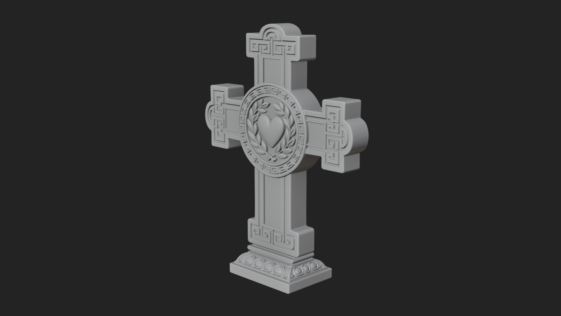 Carved Relief Wall Cross Design 394 3D Print Model 3D Model