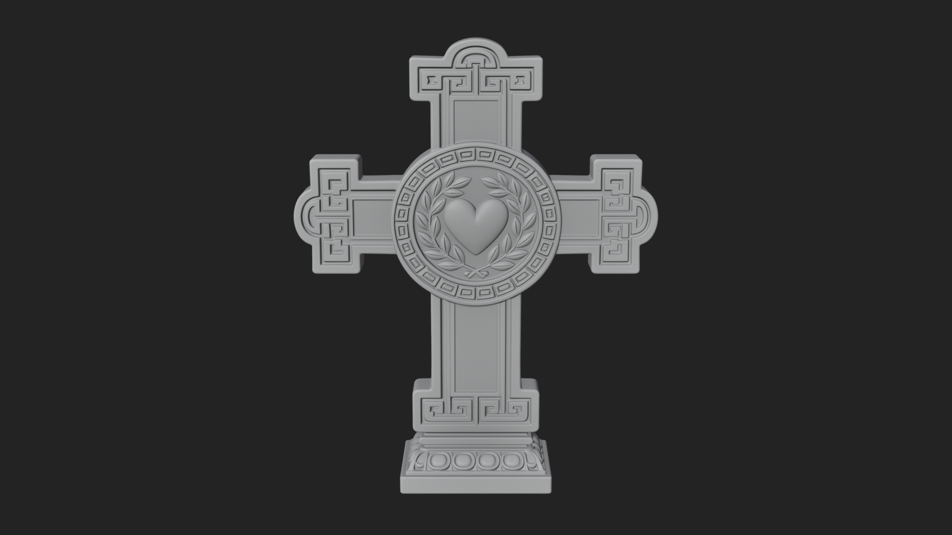 Carved Relief Wall Cross Design 394 3D Print Model 3D Model