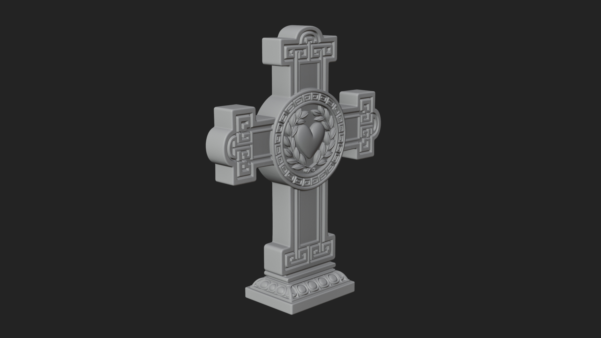 Carved Relief Wall Cross Design 394 3D Print Model 3D Model