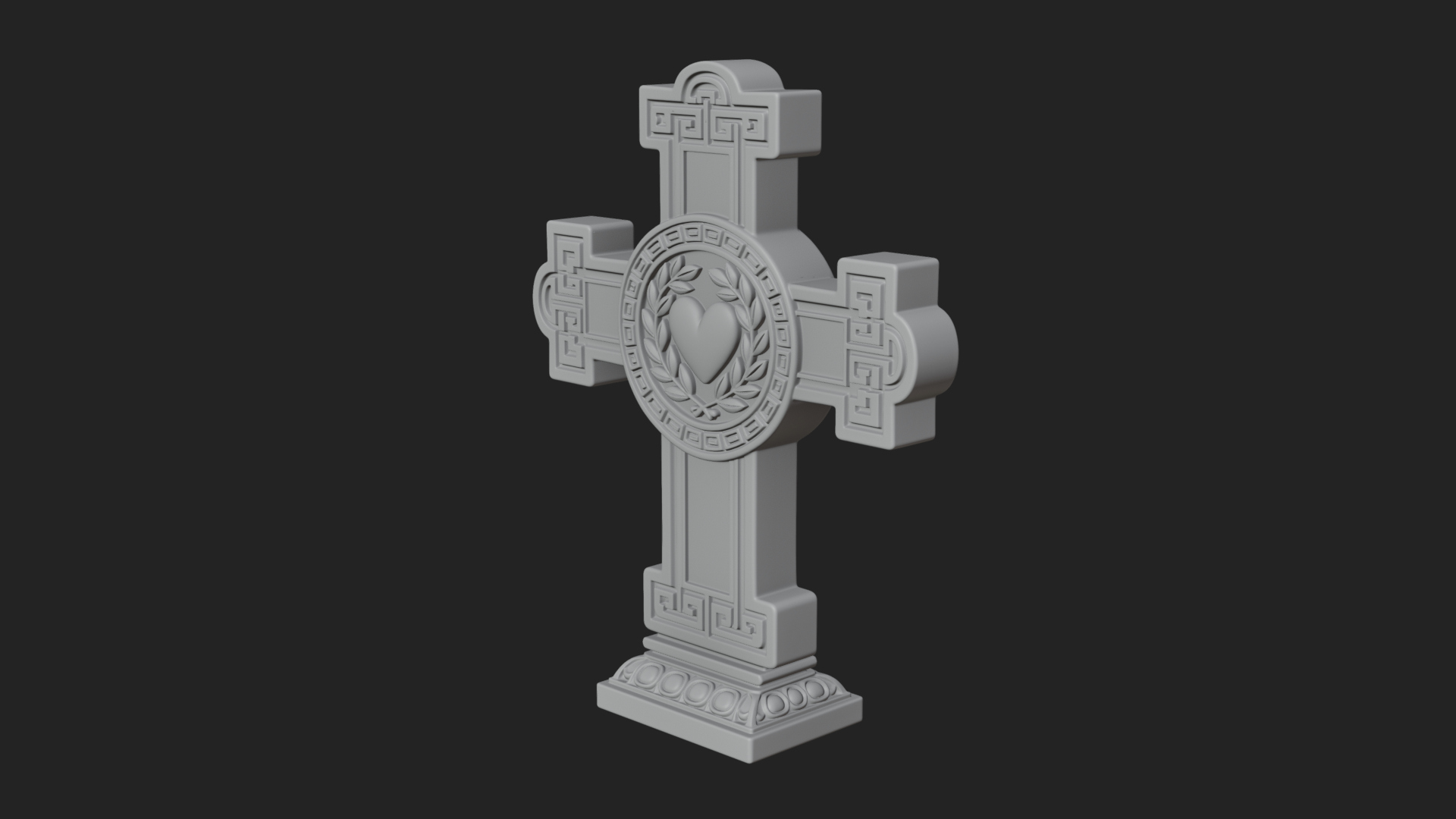 Carved Relief Wall Cross Design 394 3D Print Model 3D Model