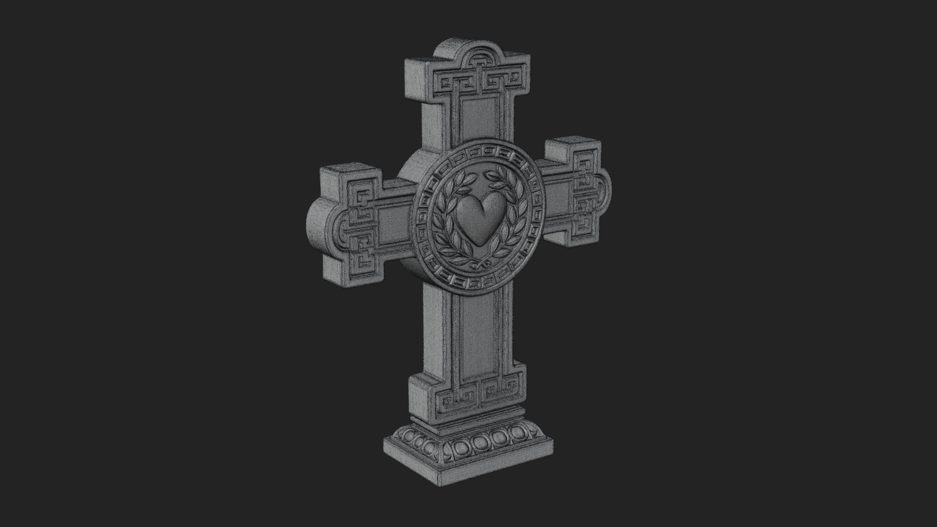 Carved Relief Wall Cross Design 394 3D Print Model 3D Model