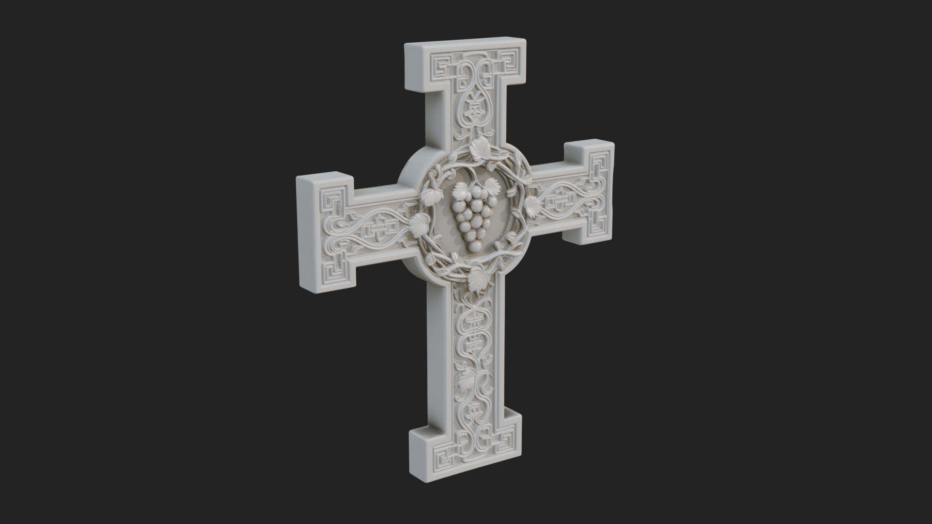 Carved Relief Wall Cross Design 395 3D Print Model 3D Model