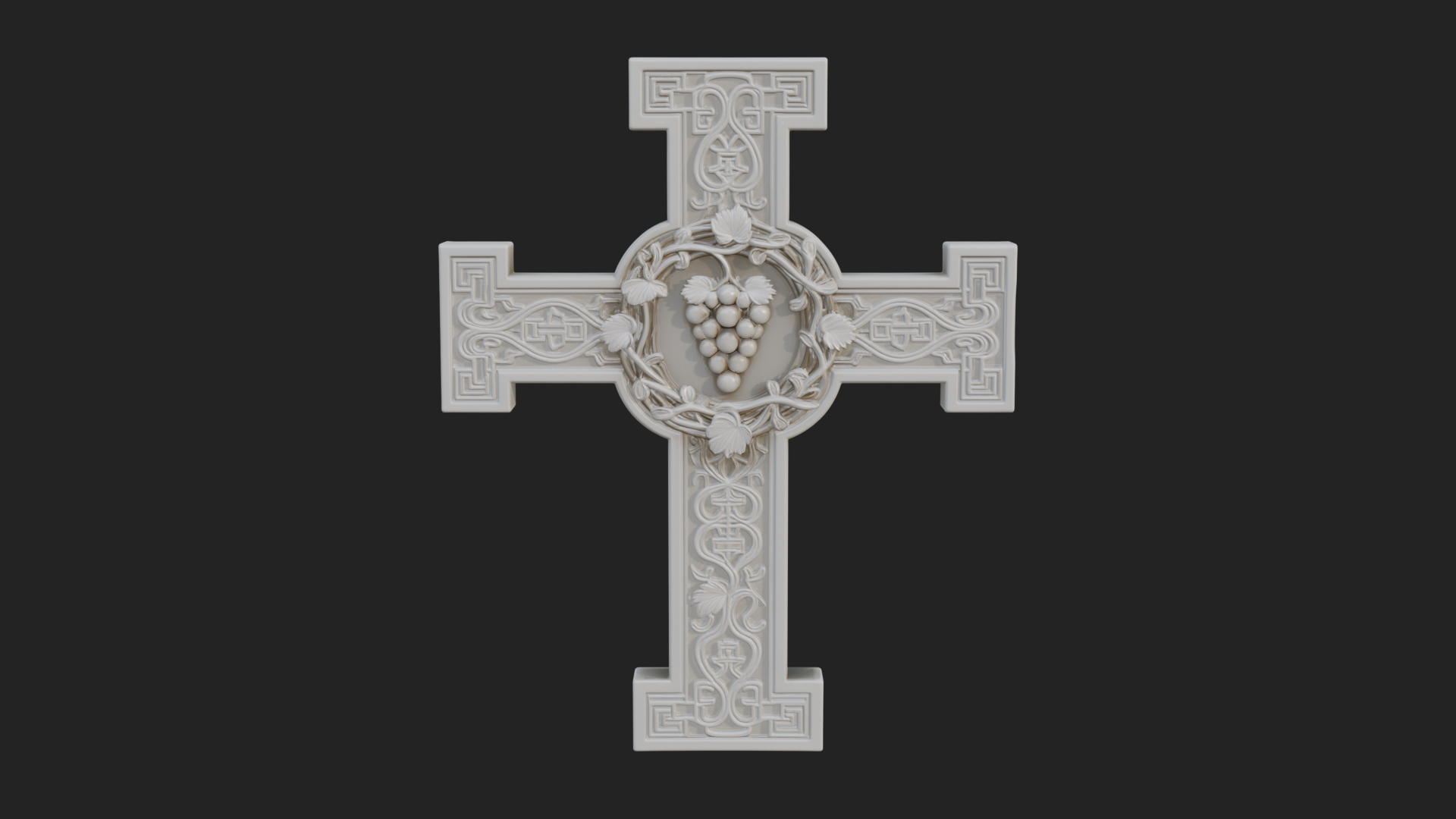 Carved Relief Wall Cross Design 395 3D Print Model 3D Model