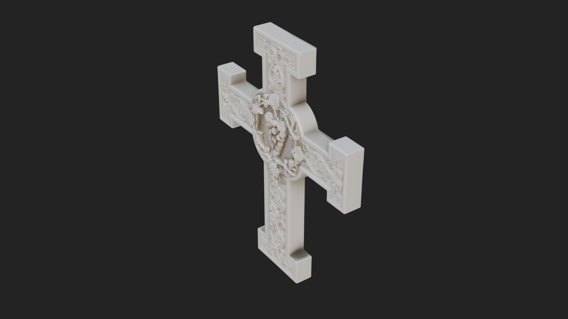 Carved Relief Wall Cross Design 395 3D Print Model 3D Model