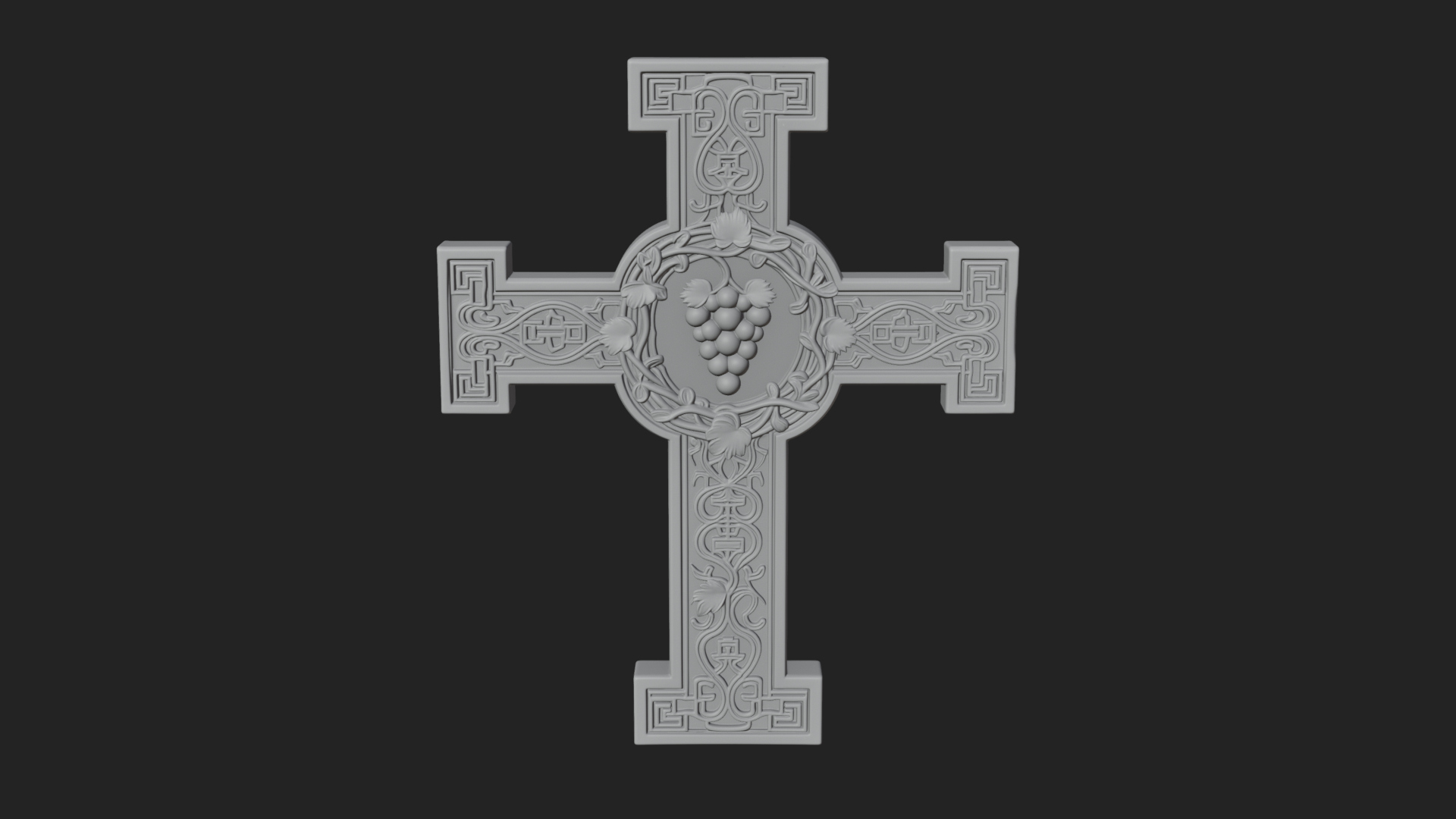 Carved Relief Wall Cross Design 395 3D Print Model 3D Model