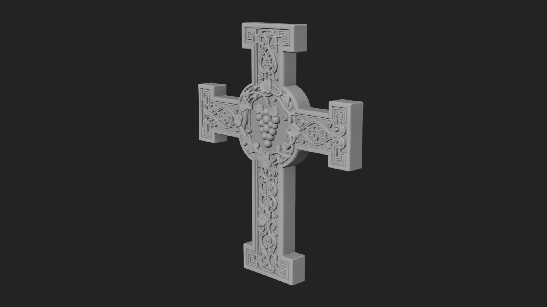 Carved Relief Wall Cross Design 395 3D Print Model 3D Model