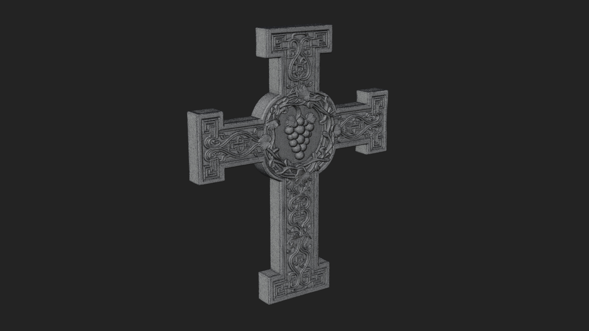 Carved Relief Wall Cross Design 395 3D Print Model 3D Model
