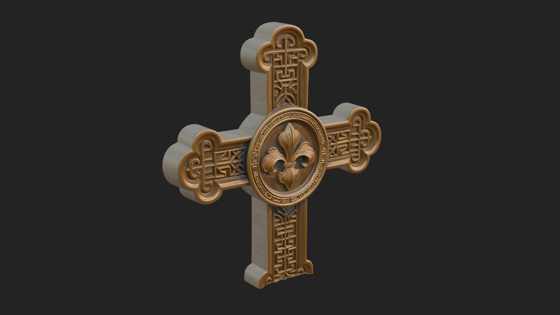 Carved Relief Wall Cross Design 396 3D Print Model 3D Model