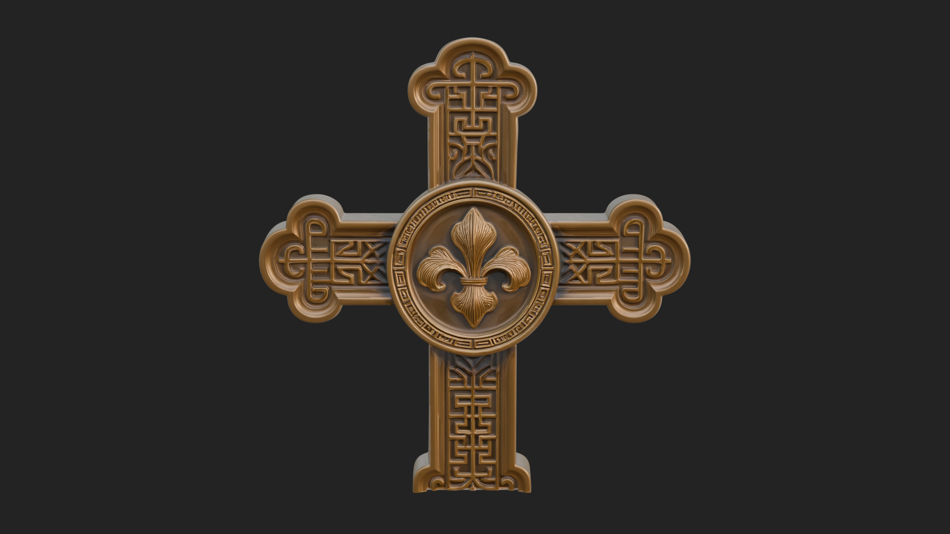 Carved Relief Wall Cross Design 396 3D Print Model 3D Model