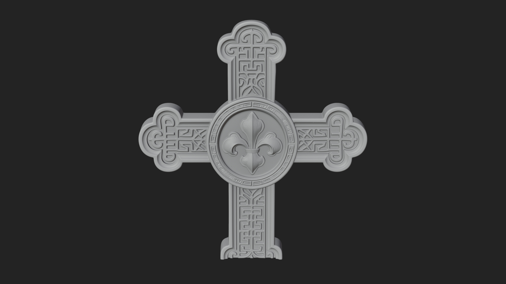Carved Relief Wall Cross Design 396 3D Print Model 3D Model