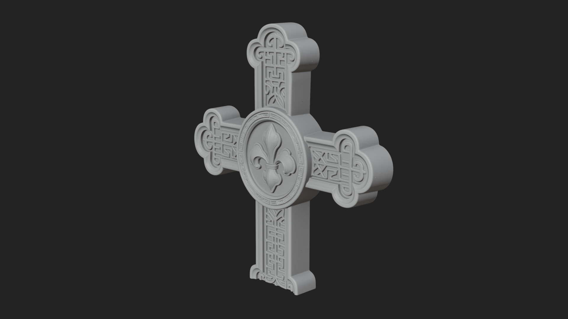 Carved Relief Wall Cross Design 396 3D Print Model 3D Model