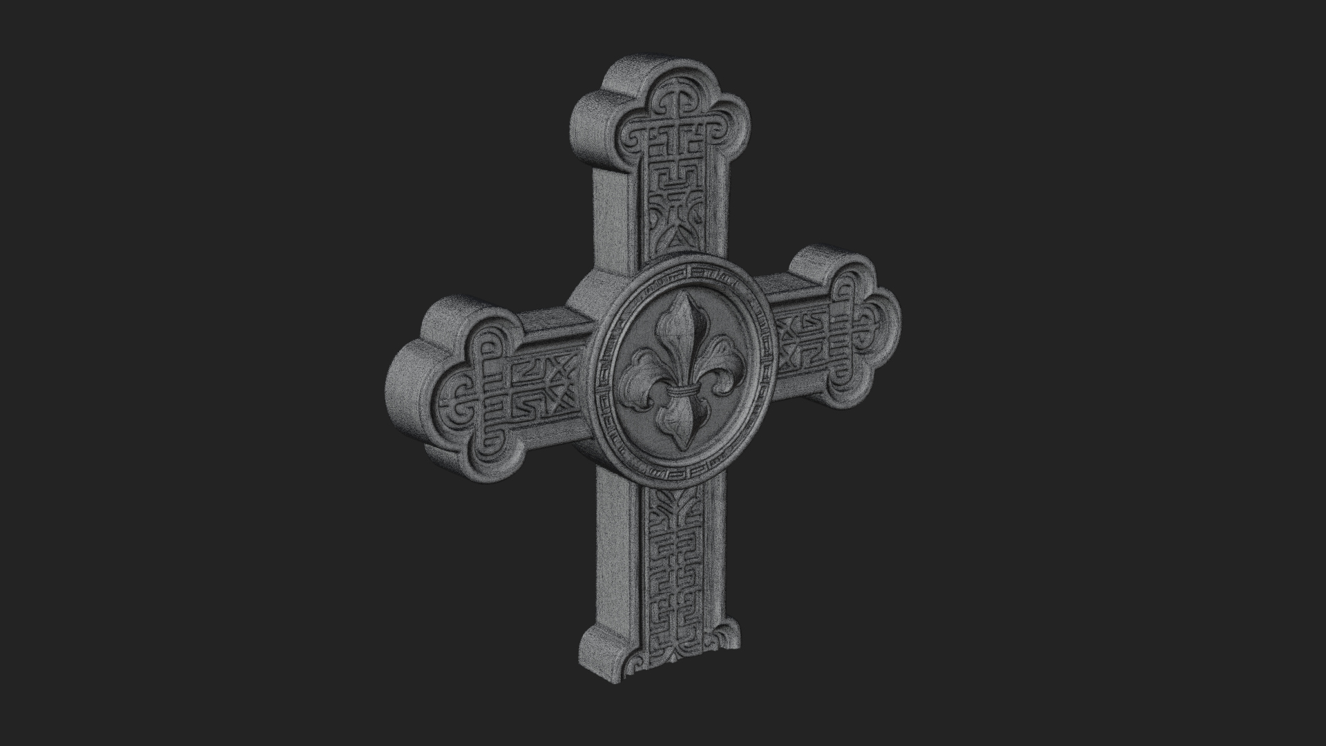 Carved Relief Wall Cross Design 396 3D Print Model 3D Model
