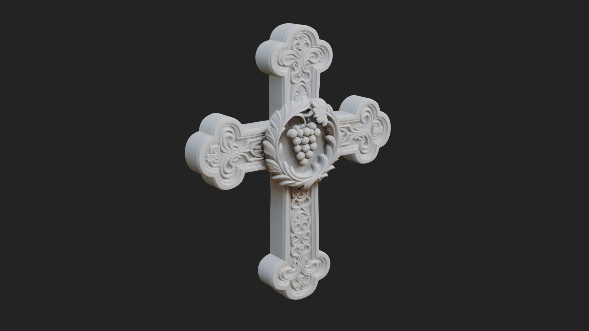 Carved Relief Wall Cross Design 397 3D Print Model 3D Model