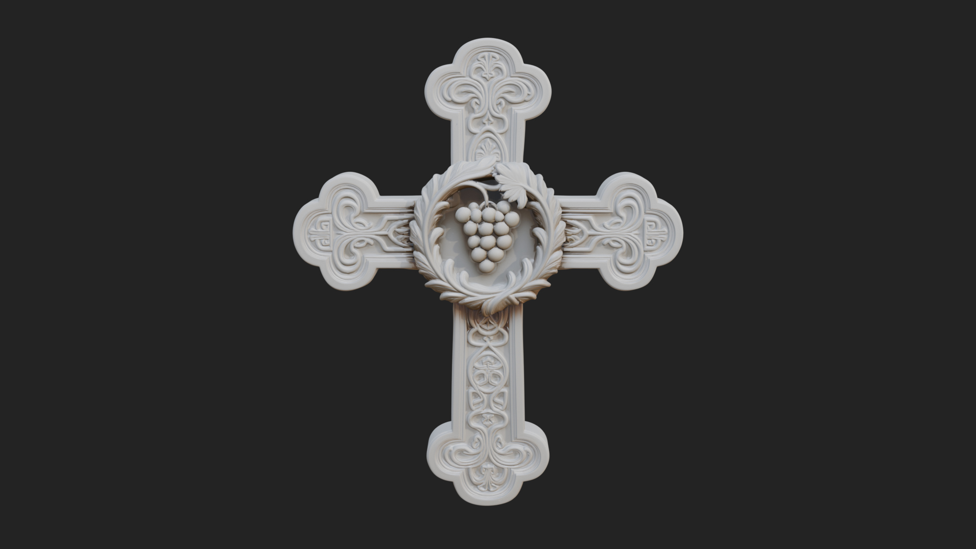 Carved Relief Wall Cross Design 397 3D Print Model 3D Model