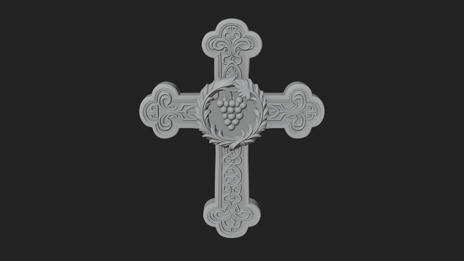 Carved Relief Wall Cross Design 397 3D Print Model 3D Model