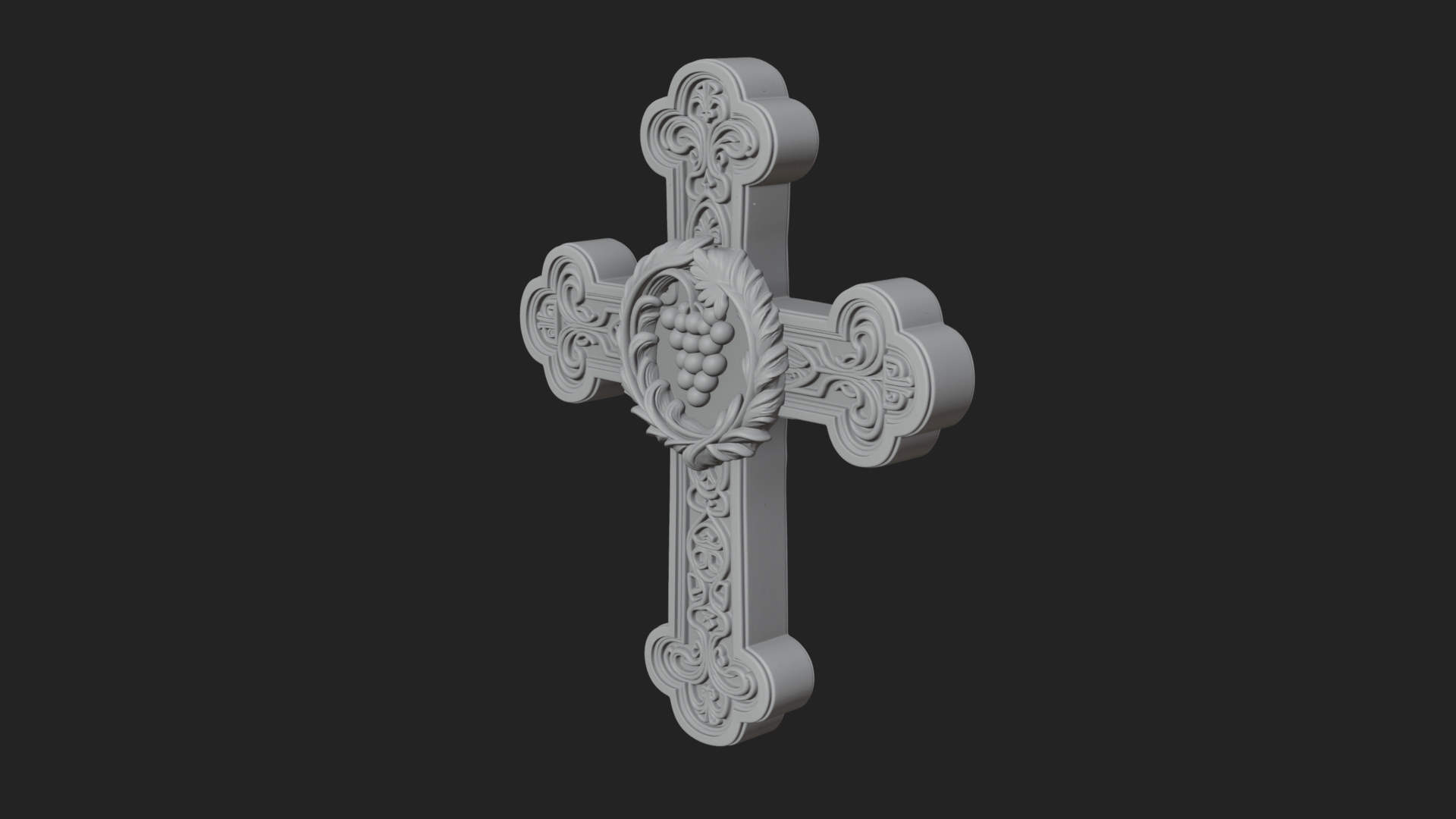 Carved Relief Wall Cross Design 397 3D Print Model 3D Model