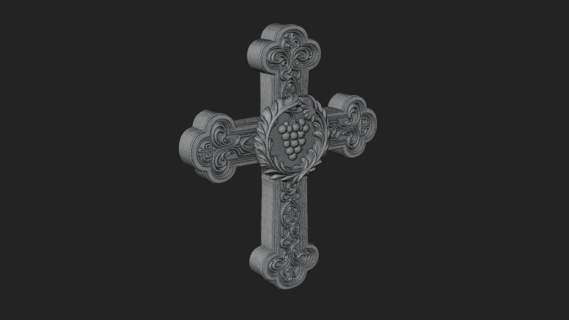 Carved Relief Wall Cross Design 397 3D Print Model 3D Model