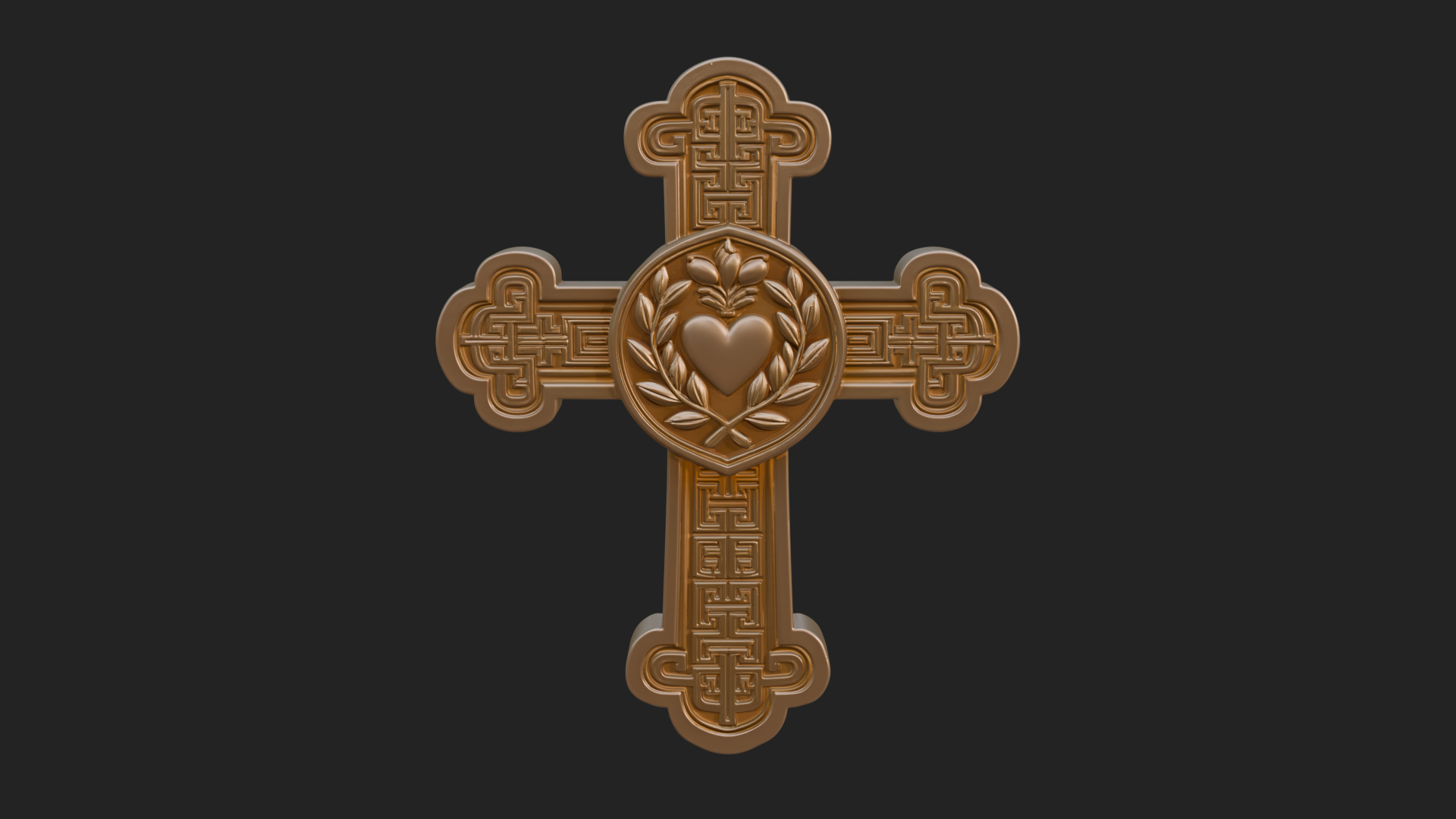Carved Relief Wall Cross Design 398 3D Print Model 3D Model