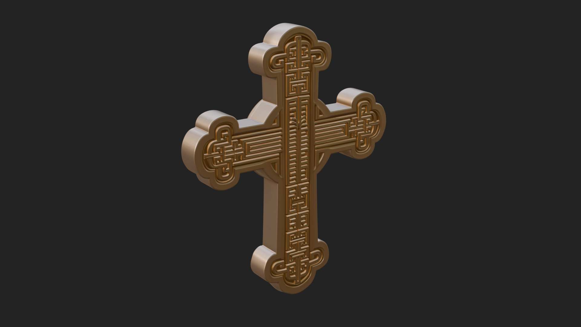 Carved Relief Wall Cross Design 398 3D Print Model 3D Model