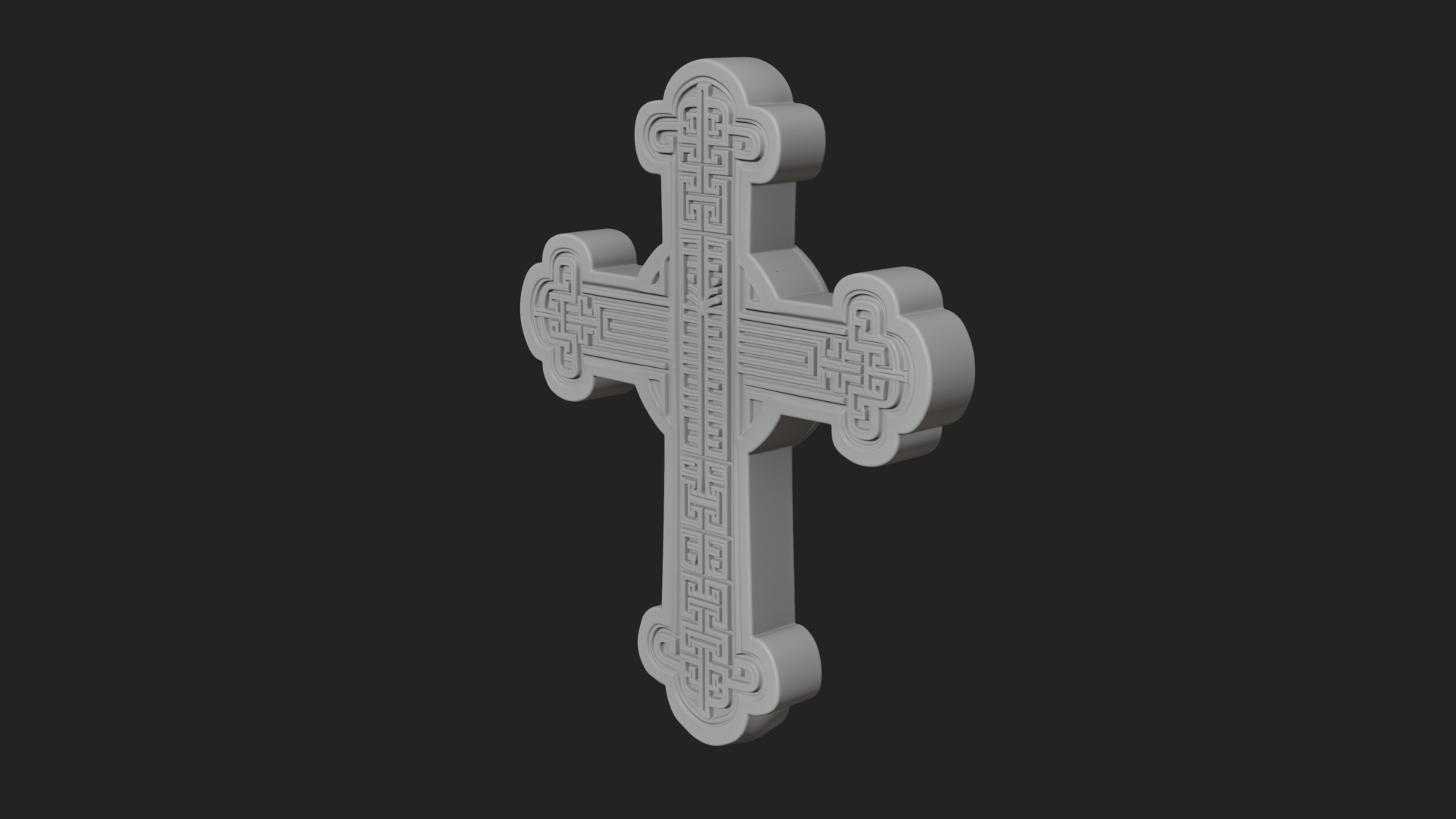 Carved Relief Wall Cross Design 398 3D Print Model 3D Model