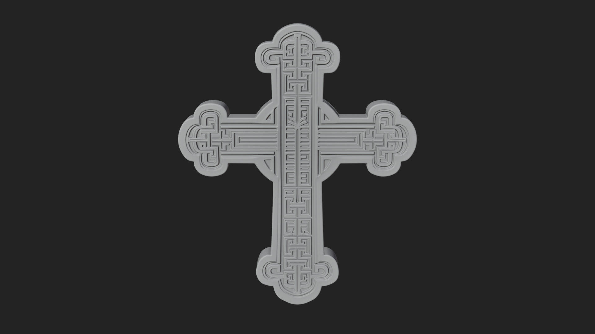 Carved Relief Wall Cross Design 398 3D Print Model 3D Model