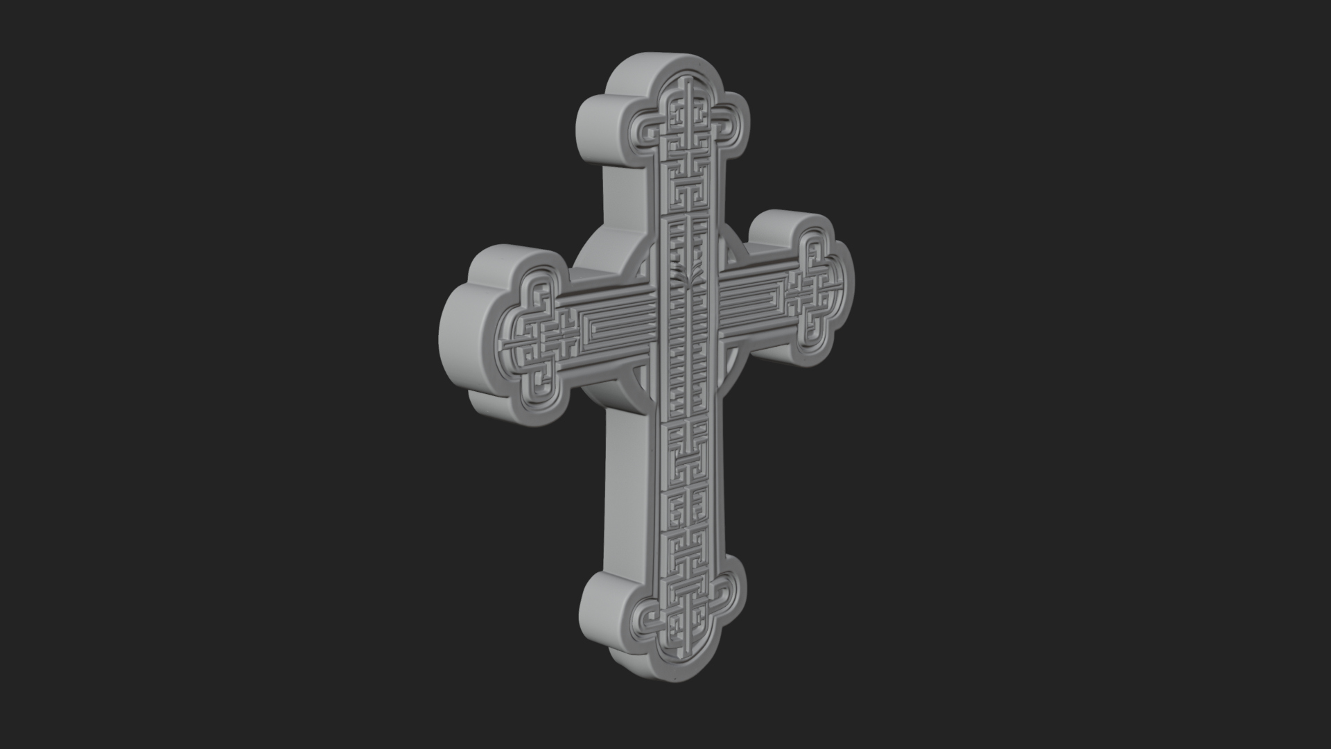 Carved Relief Wall Cross Design 398 3D Print Model 3D Model