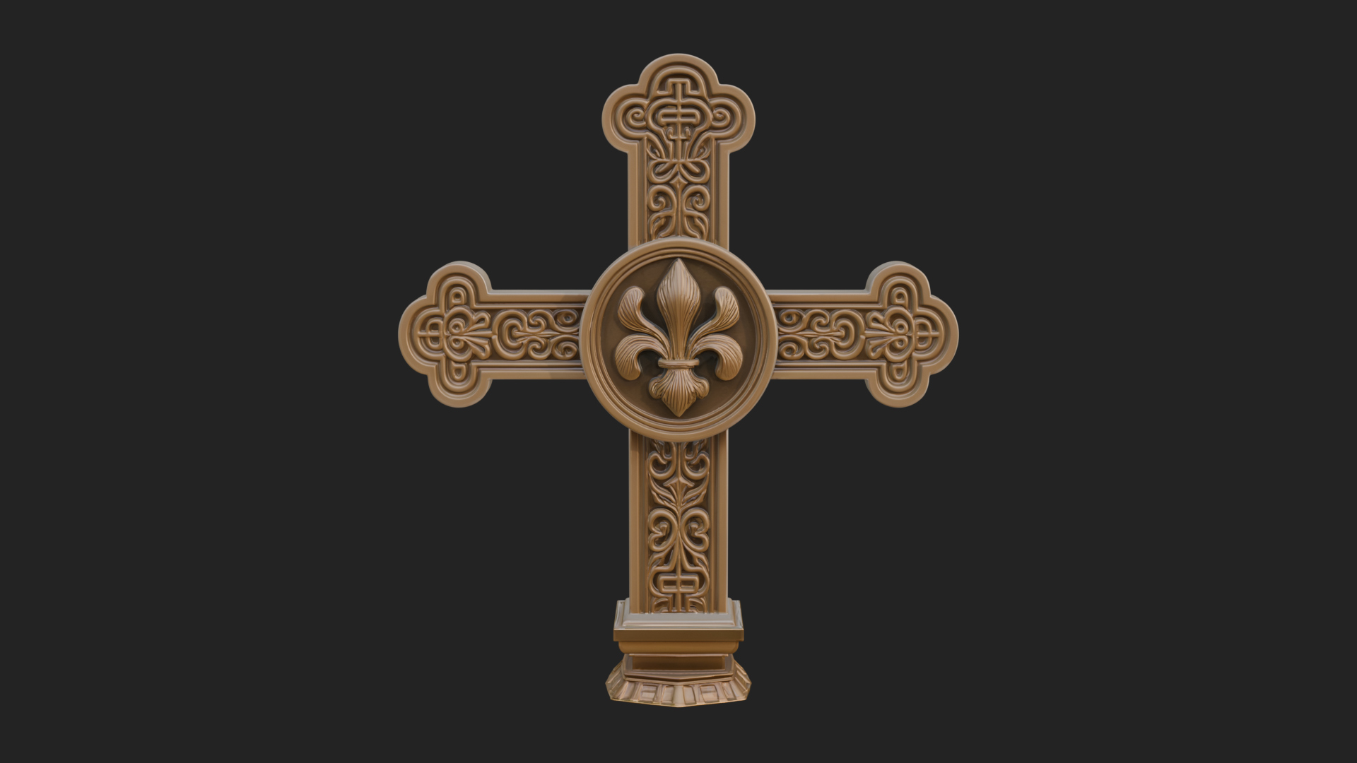 Carved Relief Wall Cross Design 399 3D Print Model 3D Model