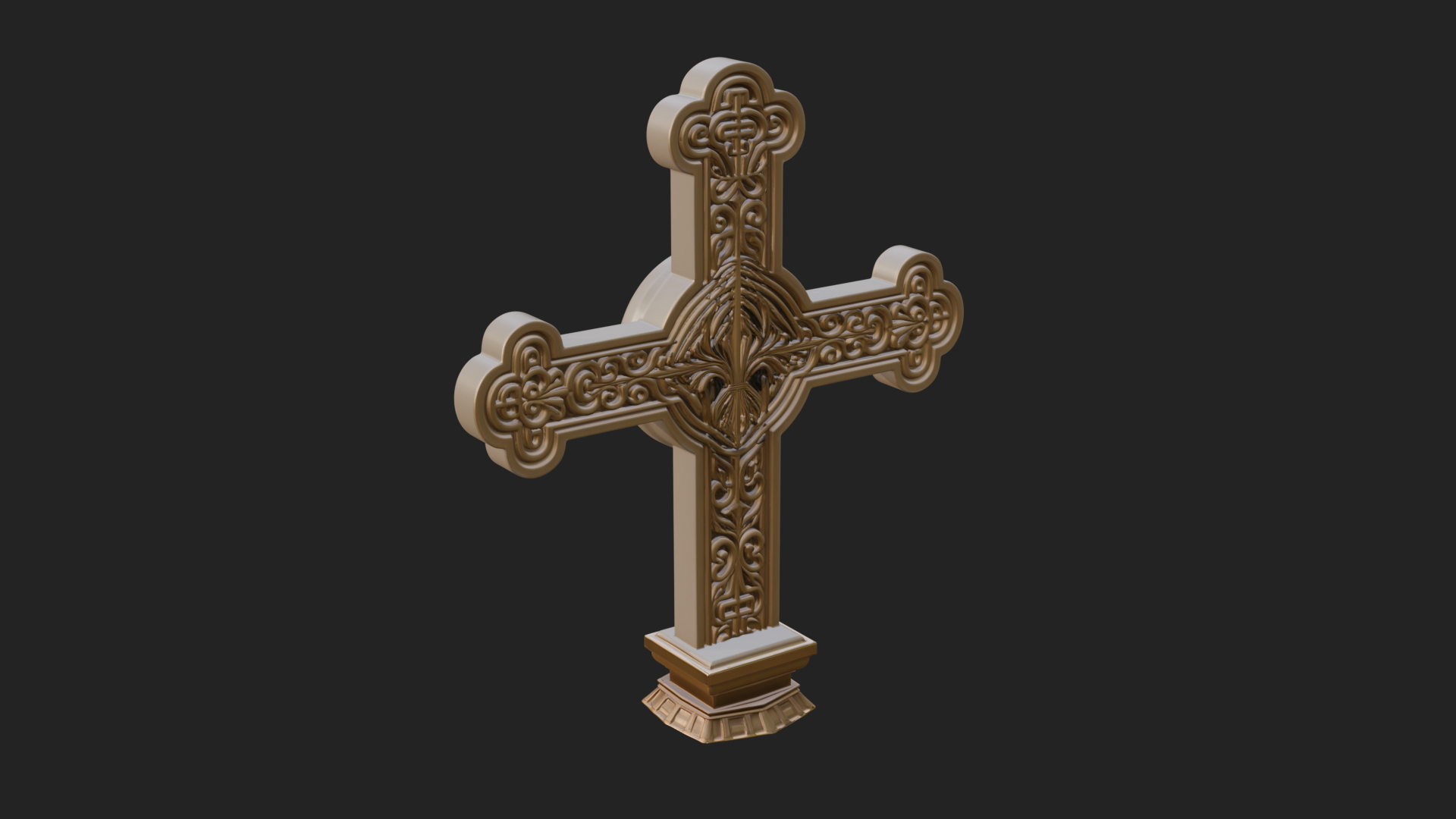 Carved Relief Wall Cross Design 399 3D Print Model 3D Model