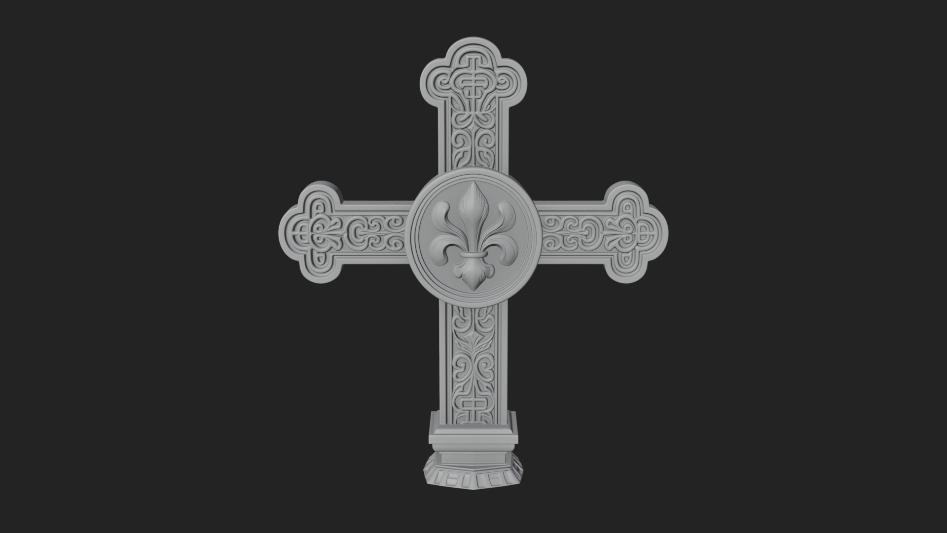 Carved Relief Wall Cross Design 399 3D Print Model 3D Model
