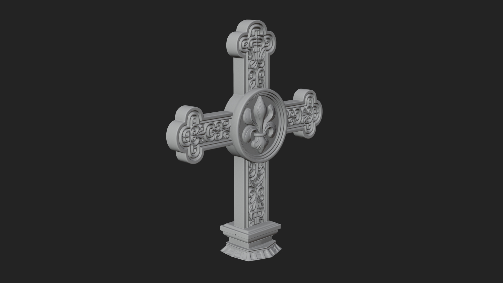 Carved Relief Wall Cross Design 399 3D Print Model 3D Model