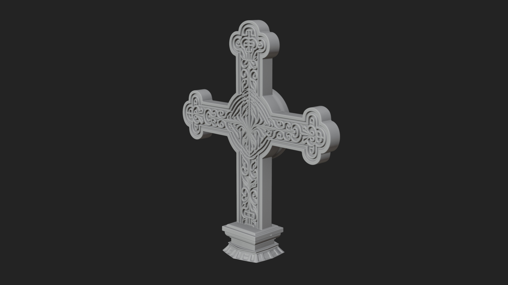 Carved Relief Wall Cross Design 399 3D Print Model 3D Model