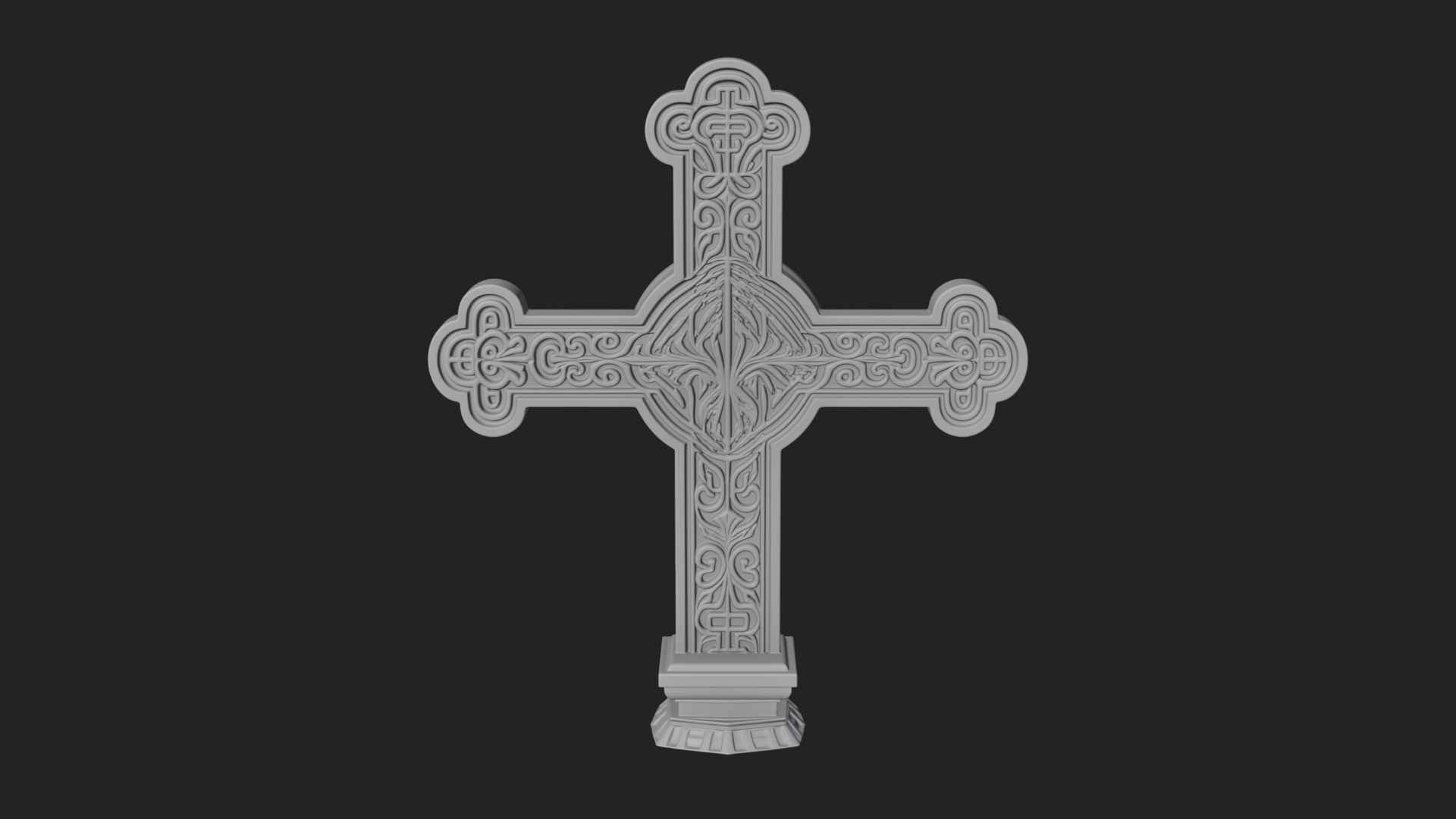 Carved Relief Wall Cross Design 399 3D Print Model 3D Model