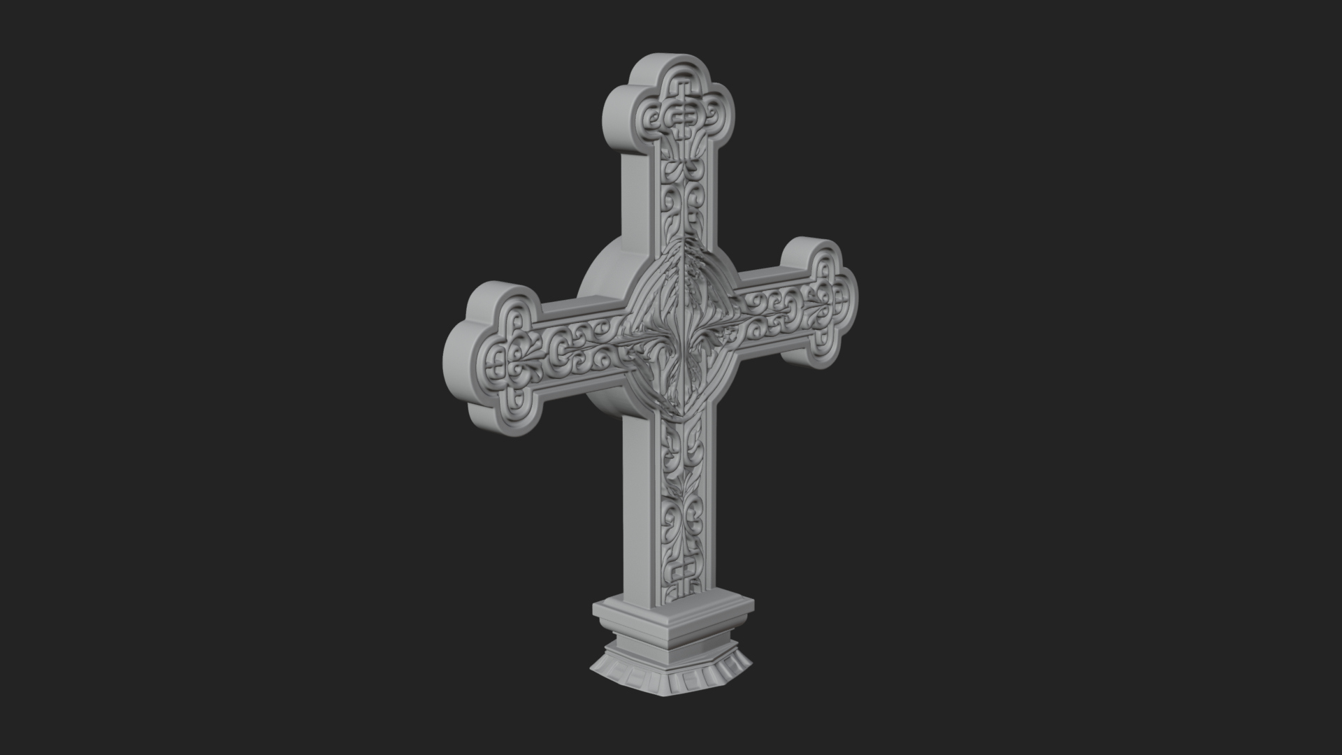 Carved Relief Wall Cross Design 399 3D Print Model 3D Model