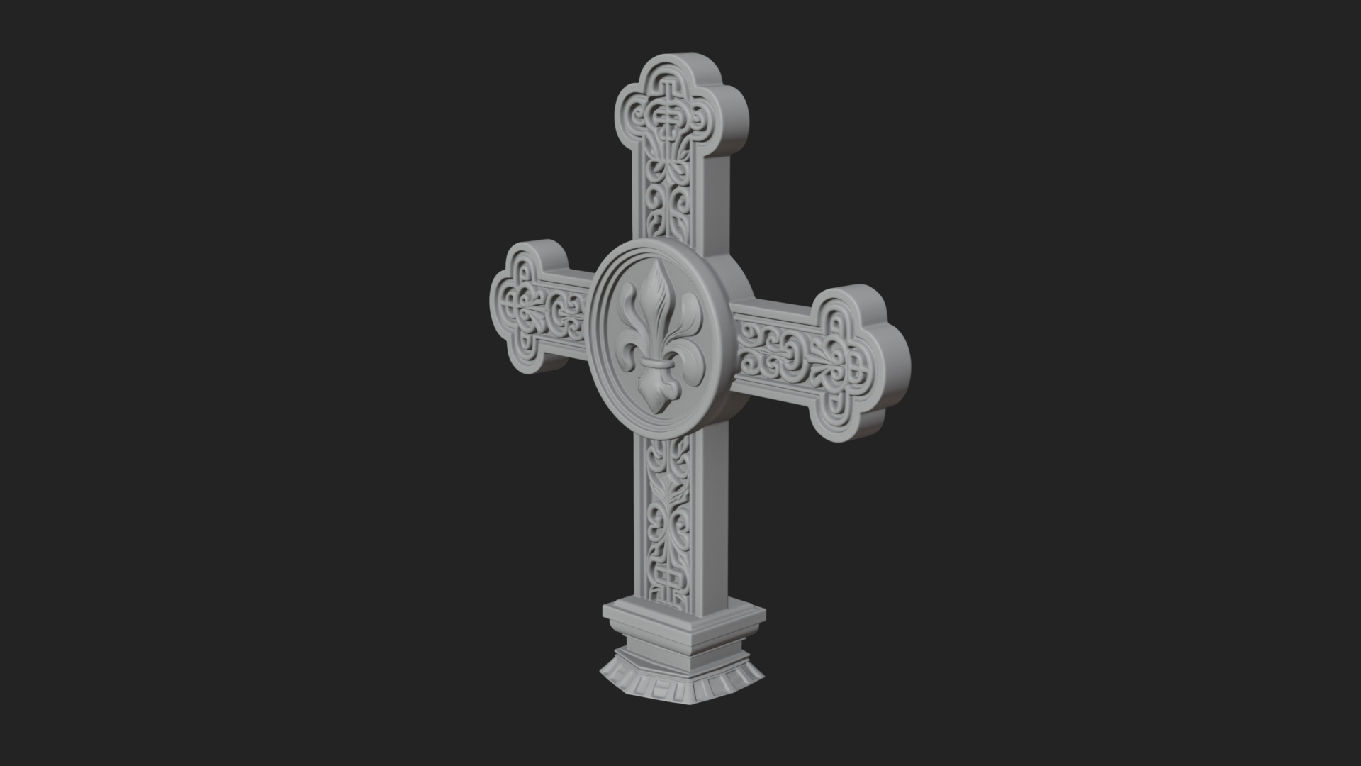 Carved Relief Wall Cross Design 399 3D Print Model 3D Model