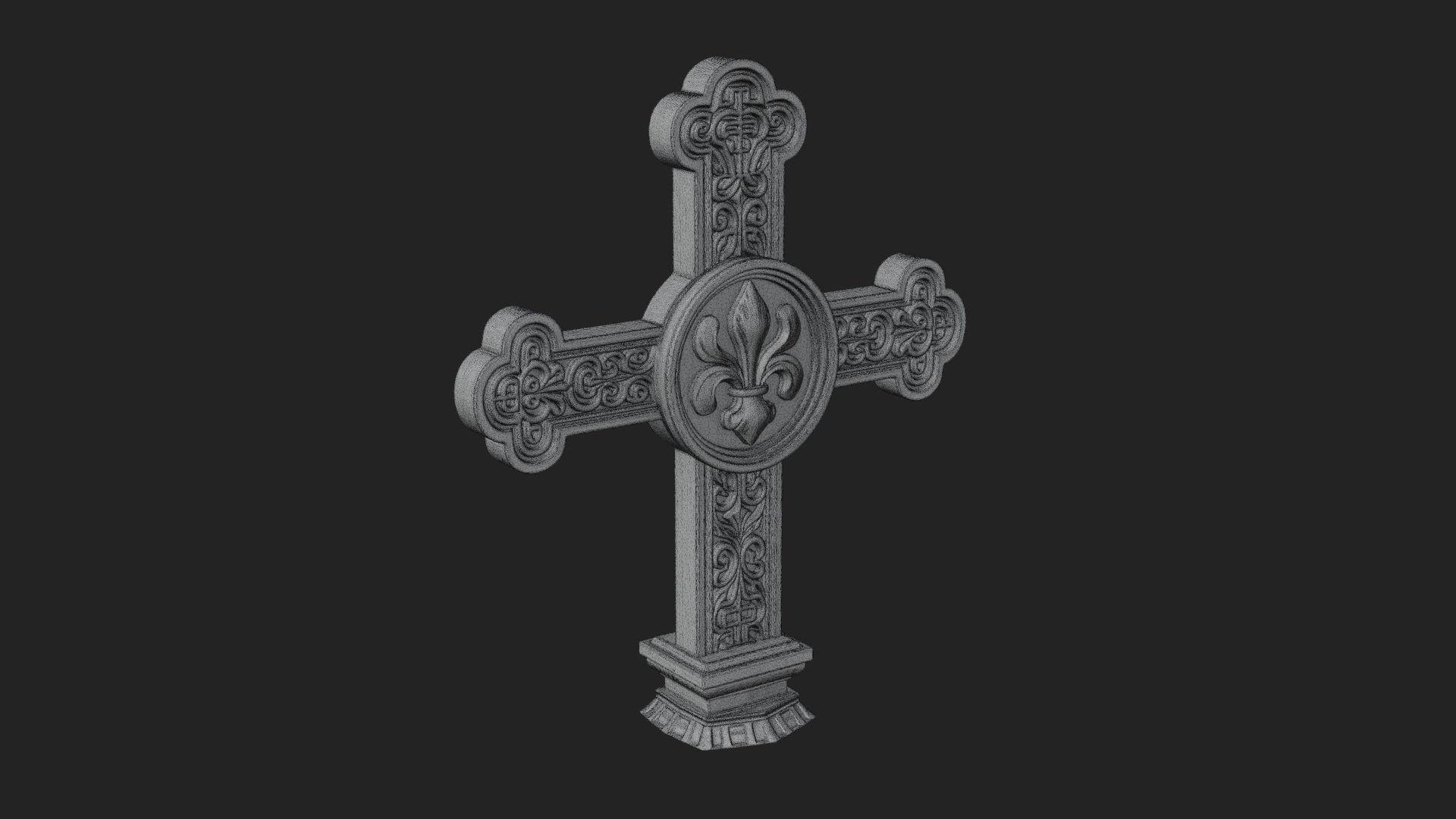 Carved Relief Wall Cross Design 399 3D Print Model 3D Model