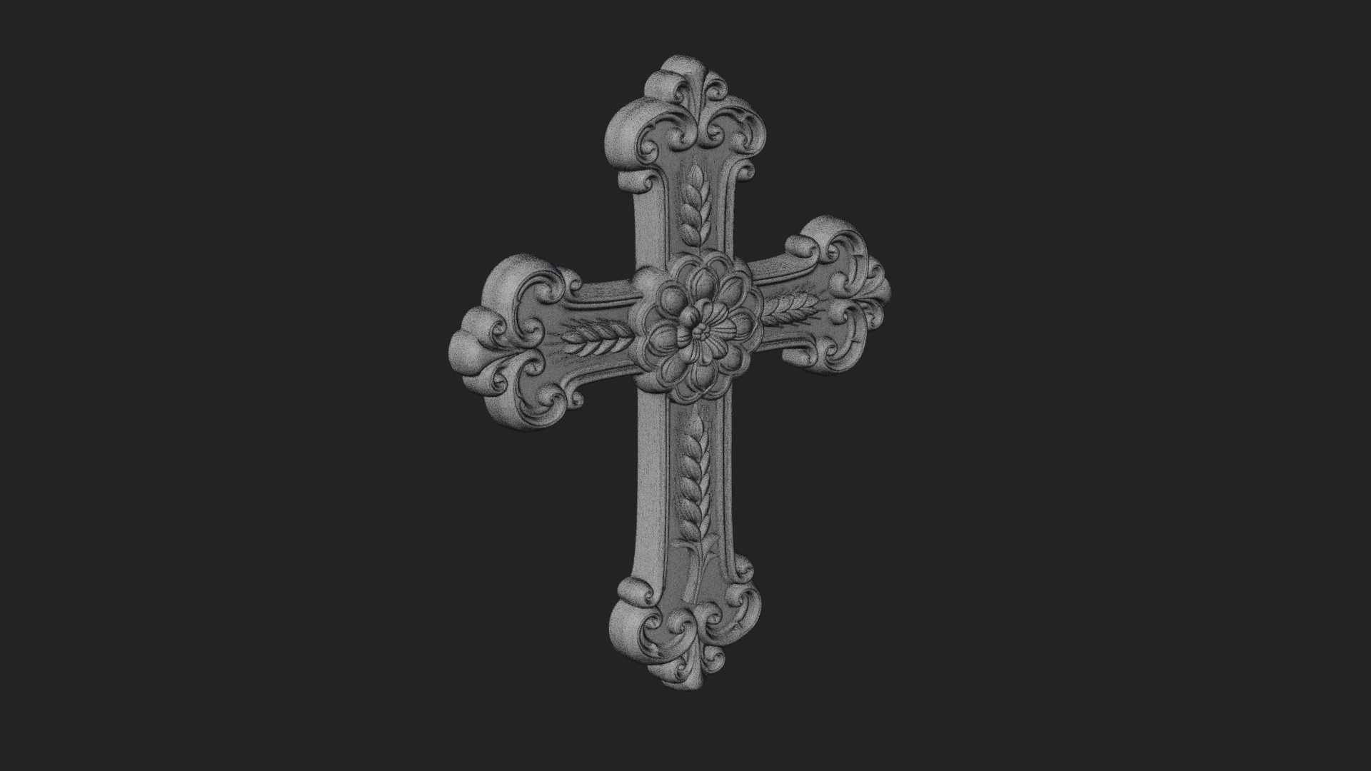 Carved Relief Wall Cross Design 4 3D Print Model 3D Model