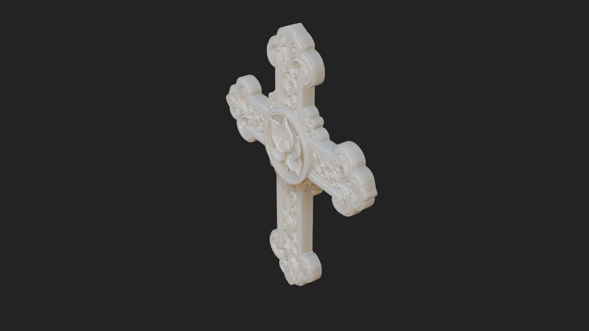 Carved Relief Wall Cross Design 40 3D Print Model 3D Model