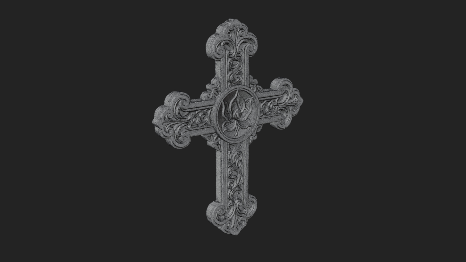 Carved Relief Wall Cross Design 40 3D Print Model 3D Model