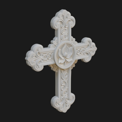 Carved Relief Wall Cross Design 40 3D Print Model