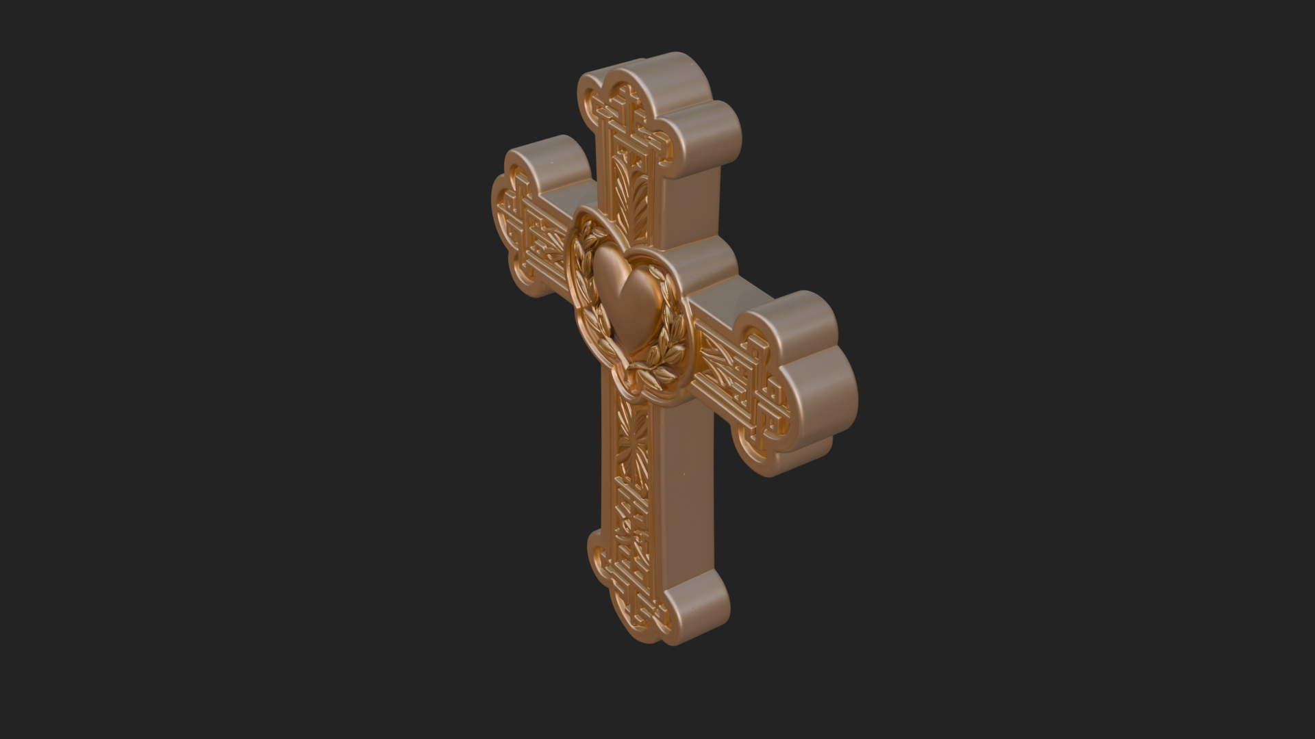 Carved Relief Wall Cross Design 400 3D Print Model 3D Model