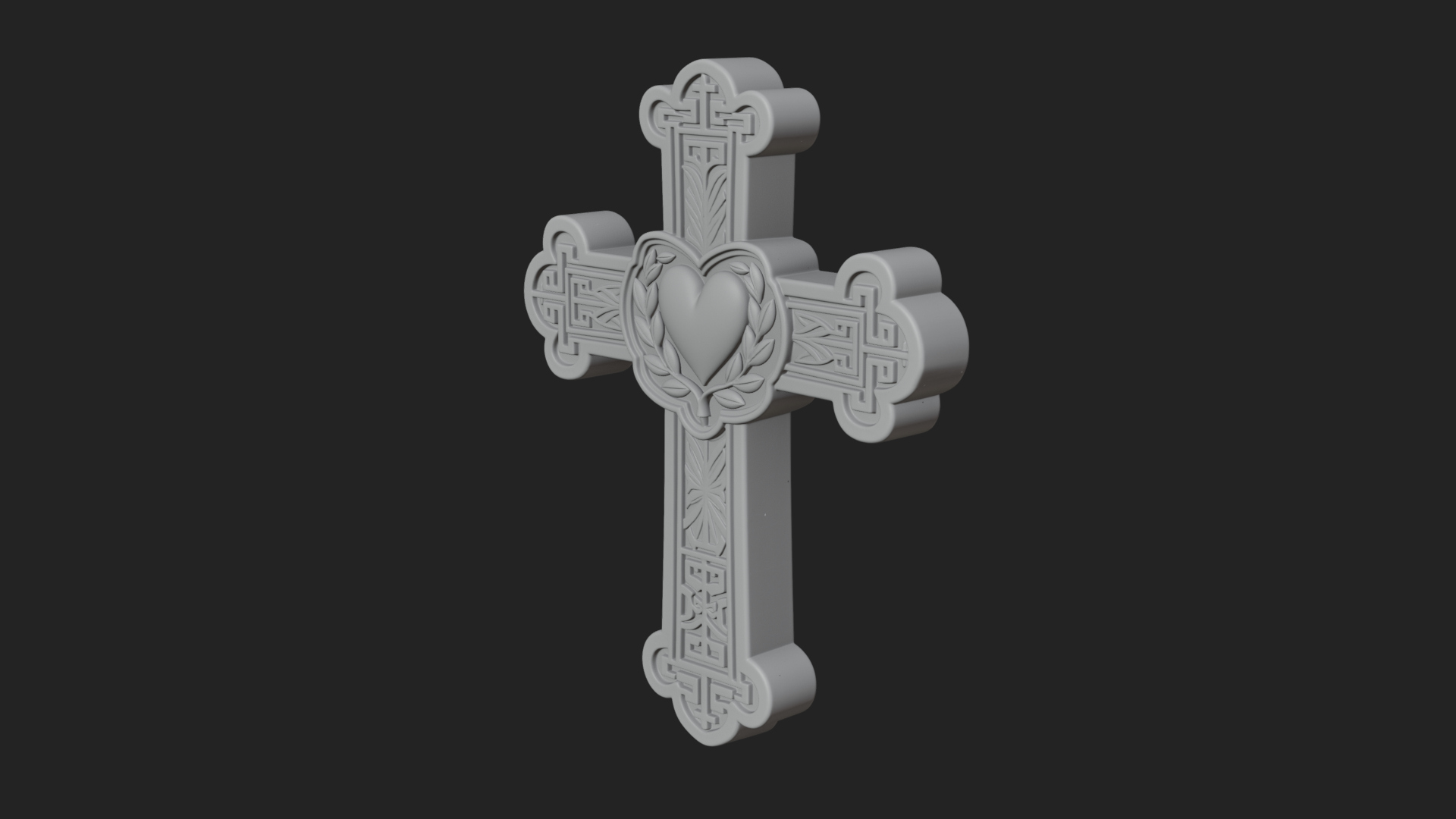 Carved Relief Wall Cross Design 400 3D Print Model 3D Model