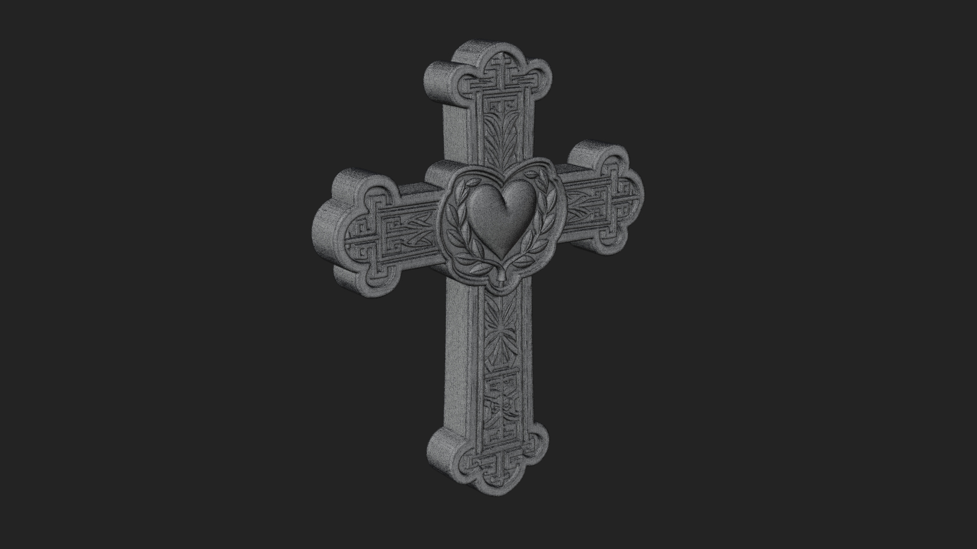 Carved Relief Wall Cross Design 400 3D Print Model 3D Model