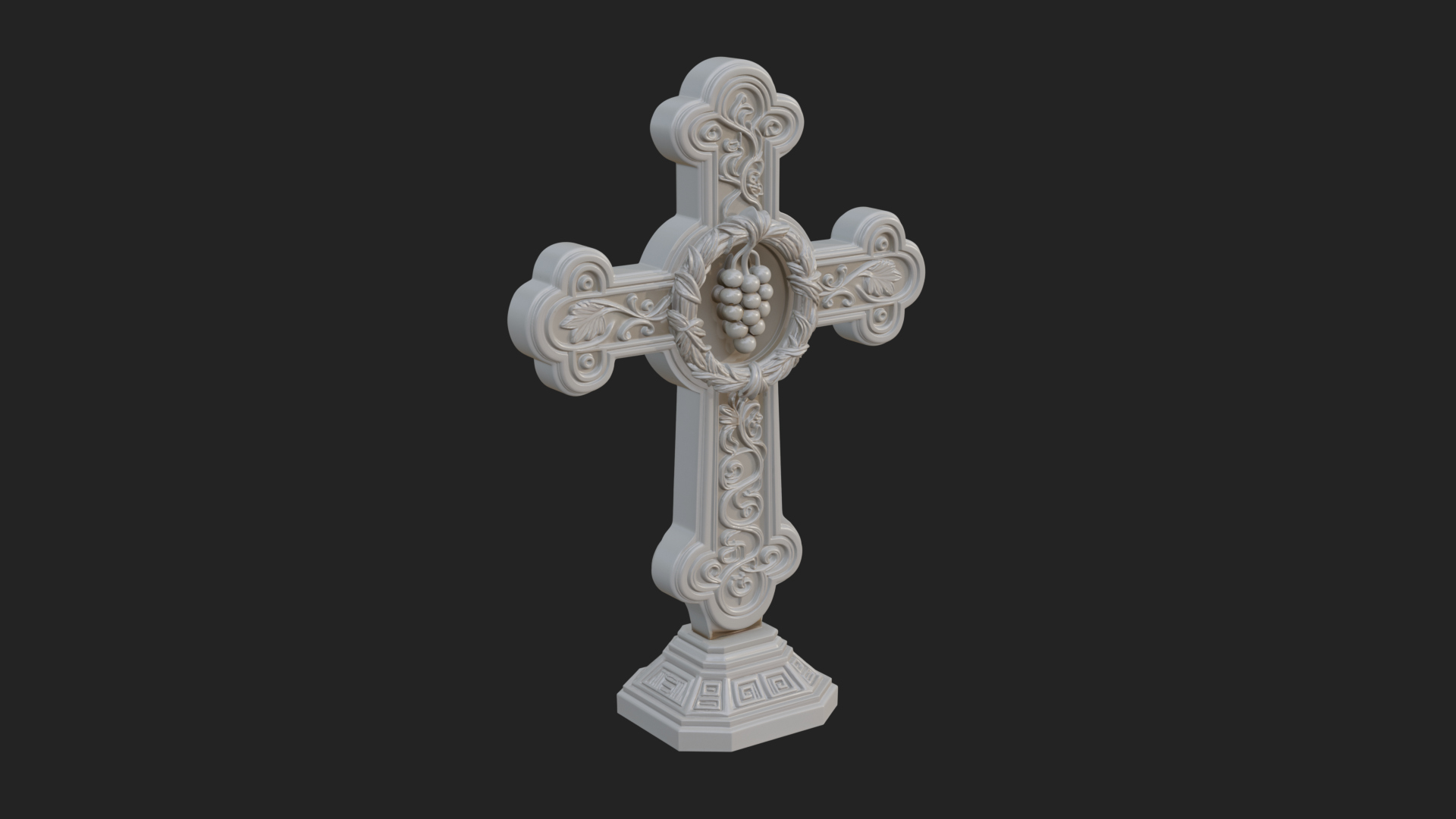 Carved Relief Wall Cross Design 401 3D Print Model 3D Model