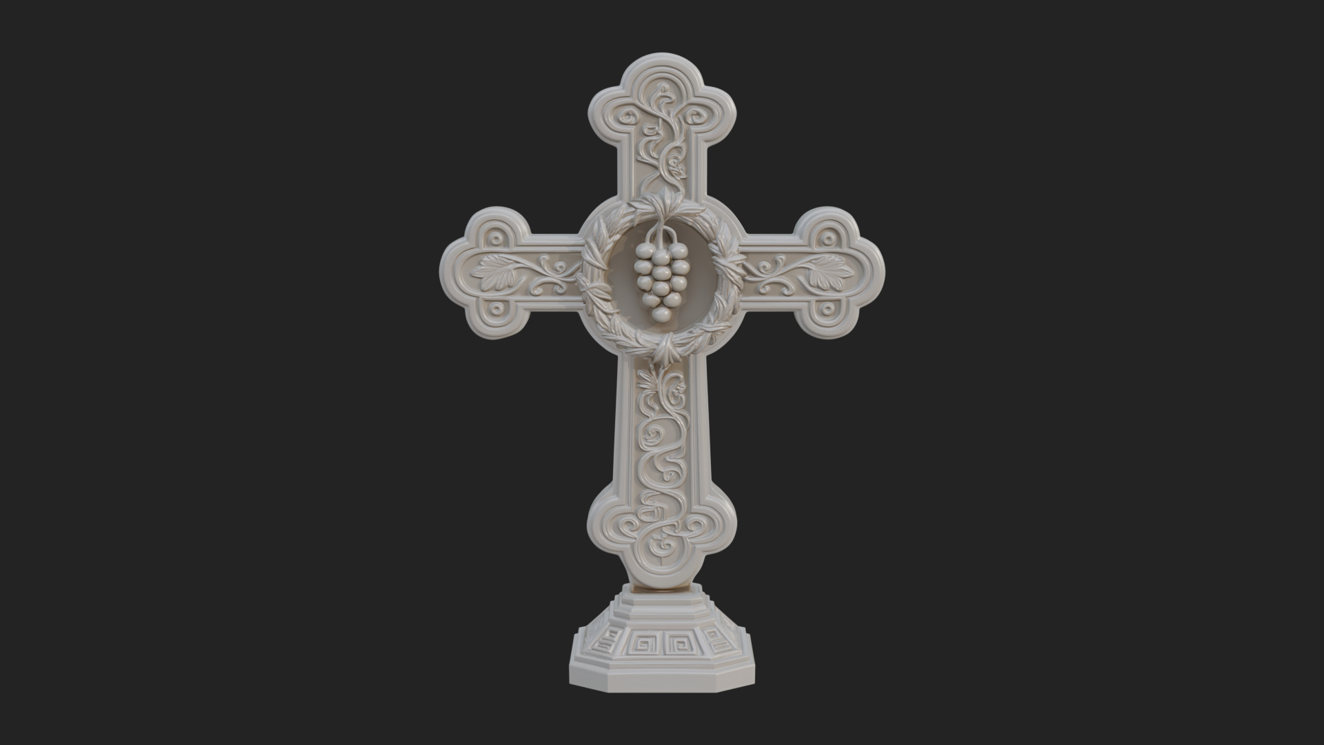 Carved Relief Wall Cross Design 401 3D Print Model 3D Model