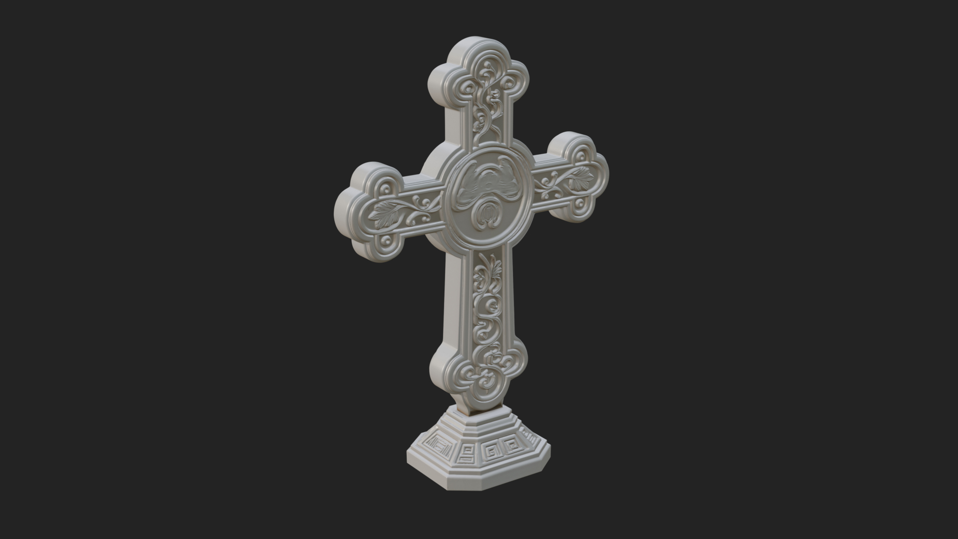 Carved Relief Wall Cross Design 401 3D Print Model 3D Model