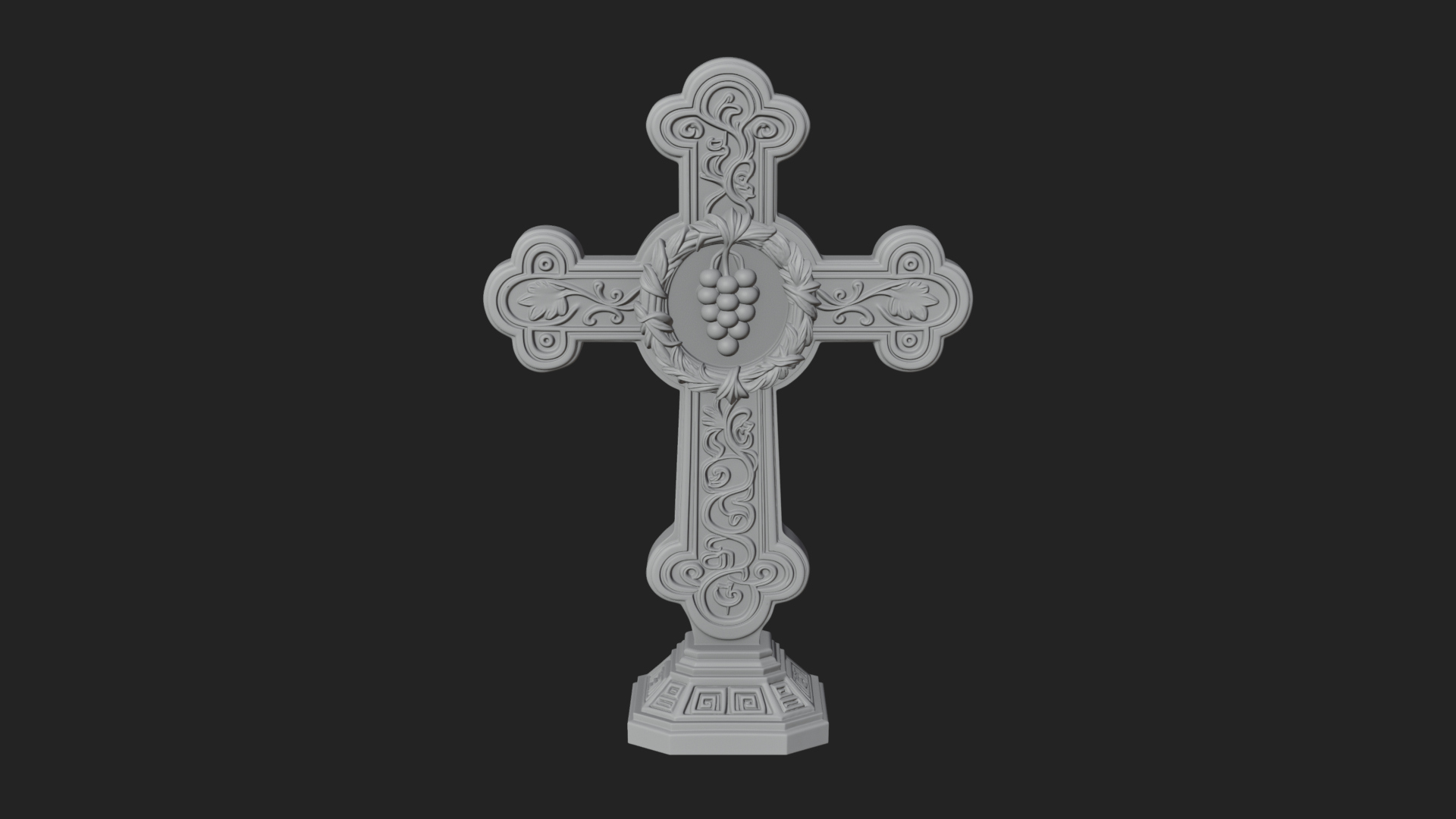 Carved Relief Wall Cross Design 401 3D Print Model 3D Model